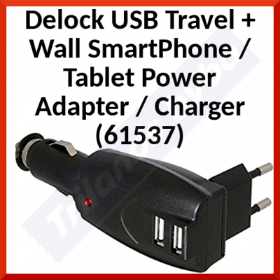 Delock USB Travel + Wall SmartPhone / Tablet Power Adapter / Charger 6153